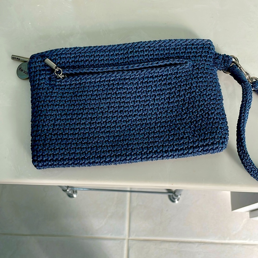 The Sak Blue Woven Wristlet/Clutch